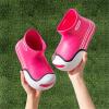 Toddler Ankle Boots Lightweight Water Proof Leather Short Rain Boots Adorable Rubber Comfy (Watermelon Red, 1 Big Kids) view 2