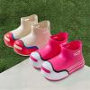 Toddler Ankle Boots Lightweight Water Proof Leather Short Rain Boots Adorable Rubber Comfy (Watermelon Red, 1 Big Kids) view 3