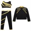 Huimingda Kids Girls Figure Skating Outfit Shiny Ice Skating Jacket with Athletic Leggings Sets Performance Dancewear 3pcs Gold 14 Years view 3