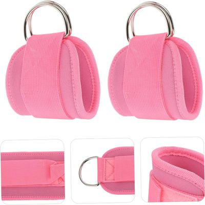 Ankle/Wrist Straps (2pc) for Gym Cable Machine for Men/Women with Velcro Strap and Large Ring for Cable Machine