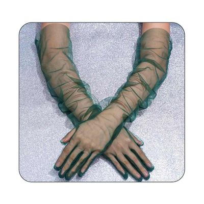 CASDRE Long Tulle Gloves Elbow Length Bridal Arm Sleeves Prom Halloween Costume Sheer Gloves for Women