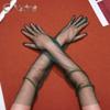 CASDRE Long Tulle Gloves Elbow Length Bridal Arm Sleeves Prom Halloween Costume Sheer Gloves for Women view 3