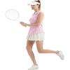 FKEEP Women's Sleeveless Polo Golf Tennis Shirt Tank Tops T-Shirts V-Neck with Collar Quick Dry Workout Athletic (Pink Plaid, 3XL) view 2
