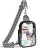 LATMAP DOUBLE ZIP Clear bags Stadium Approved Crossbody Sling Bag Fanny Pack Purses for Women Men Belt bag for Stadium Events Black view 1