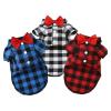 Bowtie Dog T-Shirts Classical Plaid Thin Breathable Summer Dog Clothes Compatible with Small Large Dogs Puppy Pet Cat Vest Chihuahua Yorkies (Color : Blue, Size : L) view 2