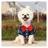 Bowtie Dog T-Shirts Classical Plaid Thin Breathable Summer Dog Clothes Compatible with Small Large Dogs Puppy Pet Cat Vest Chihuahua Yorkies (Color : Blue, Size : L) view 3