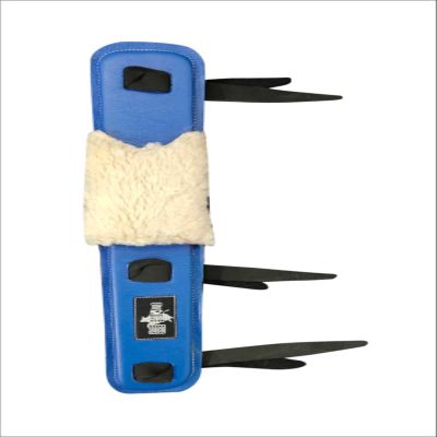 EPT Bull Ropes Bull Riding Rope Pad Adult w Sheep Wool Leather Pad 15" x 4" (Blue)