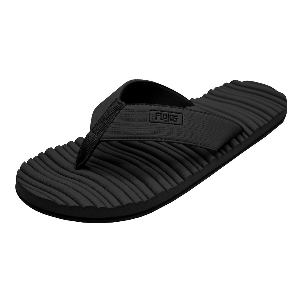 DIEGO MENS WATER FRIENDLY EVA STRAP ON MOLDED TEXTURE BED SANDAL, BLACK, 11 M US