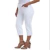 MoFiz Women's Capri Pants for Summer - White Pull-On Stretch Straight Leg, Golf Yoga & Business Casual Dressy Work Office Cropped Pants with Pockets 2XL view 2
