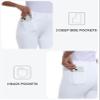 MoFiz Women's Capri Pants for Summer - White Pull-On Stretch Straight Leg, Golf Yoga & Business Casual Dressy Work Office Cropped Pants with Pockets 2XL view 4