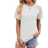 Women's Short Sleeve Shirts Summer Casual Crew Neck Pullover Tops Fitted Dressy Loose Fit Blouses Tunic Tops Tee Shirts White view 2