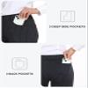 MoFiz Women's Capris Pull-On Stretch Straight Leg Elastic Waist Cropped Dress Pants with Pockets for Golf Yoga Office Work Business Casual Summer Black Pinstripe XS view 4