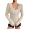 Womens Fashion Long Sleeve Shirts Square Neck Slim Fit Going Out Tops Y2k Workout Base Layer Shirts Casual Blouse Tunic view 1