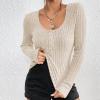 Womens Fashion Long Sleeve Shirts Square Neck Slim Fit Going Out Tops Y2k Workout Base Layer Shirts Casual Blouse Tunic view 3