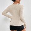 Womens Fashion Long Sleeve Shirts Square Neck Slim Fit Going Out Tops Y2k Workout Base Layer Shirts Casual Blouse Tunic view 4