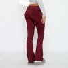 Flare Fold Over Yoga Pants for Women Tummy Control Cotton Leggings Y2k Low Rise Wide Leg Sweatpants Workout Gym Flared Leggings Bell Bottoms Cute Stretch Skinny Flare Pants Teen Girls Y2k Clothes view 4