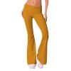 Flare Fold Over Yoga Pants for Women Bell Bottom Buttery Soft Cotton Leggings Y2k Low Rise Wide Leg Sweatpants Workout Flared Leggings Cute Stretch Skinny Flare Pants Teen Girls Y2k Clothes Streetwear view 2