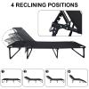 AFBORD Portable Folding Camping Cot, Adjustable 4-Position Adults Reclining Folding Chaise with Pillow, Outdoor Lounge Chair Sleeping Cot Bed for Office, Pool, Beach, Patio 75cm view 4