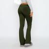 Flare Fold Over Yoga Pants for Women Tummy Control Cotton Leggings Y2k Low Rise Wide Leg Sweatpants Workout Gym Flared Leggings Bell Bottoms Cute Stretch Skinny Flare Pants Teen Girls Y2k Clothes view 4