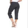 MoFiz Women's Capri Pants for Summer - Houndstooth Pull-On Stretch Straight Leg, Golf Yoga & Business Casual Dressy Work Office Cropped Pants with Pockets XL view 2