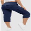 Rdruko Women's Capri Pants with Pockets Lightweight Quick Dry Navy M view 2