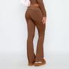 Flare Fold Over Yoga Pants for Women Tummy Control Cotton Leggings Y2k Low Rise Wide Leg Sweatpants Workout Gym Flared Leggings Bell Bottoms Cute Stretch Skinny Flare Pants Teen Girls Y2k Clothes view 4