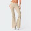 Flare Fold Over Yoga Pants for Women Bell Bottom Buttery Soft Cotton Leggings Y2k Low Rise Wide Leg Sweatpants Workout Flared Leggings Cute Stretch Skinny Flare Pants Teen Girls Y2k Clothes Streetwear view 3