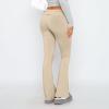 Flare Fold Over Yoga Pants for Women Bell Bottom Buttery Soft Cotton Leggings Y2k Low Rise Wide Leg Sweatpants Workout Flared Leggings Cute Stretch Skinny Flare Pants Teen Girls Y2k Clothes Streetwear view 4