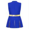 YiZYiF Women Cheer Leader Costume Uniform Cheerleading Adult Dress Outfit Pleated Pleated Dress Pleated Royal Blue A Medium view 4