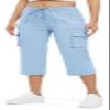 Rdruko Capris for Women with Pockets Summer Hiking Pants Light Blue S view 1