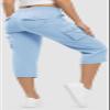 Rdruko Capris for Women with Pockets Summer Hiking Pants Light Blue S view 2