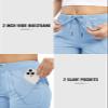 Rdruko Capris for Women with Pockets Summer Hiking Pants Light Blue S view 4