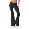 Flare Fold Over Yoga Pants for Women Bell Bottom Buttery Soft Cotton Leggings Y2k Low Rise Wide Leg Sweatpants Workout Flared Leggings Cute Stretch Skinny Flare Pants Teen Girls Y2k Clothes Streetwear view 2