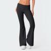 Flare Fold Over Yoga Pants for Women Bell Bottom Buttery Soft Cotton Leggings Y2k Low Rise Wide Leg Sweatpants Workout Flared Leggings Cute Stretch Skinny Flare Pants Teen Girls Y2k Clothes Streetwear view 3