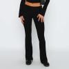 Flare Fold Over Yoga Pants for Women Bell Bottom Buttery Soft Cotton Leggings Y2k Low Rise Wide Leg Sweatpants Workout Flared Leggings Cute Stretch Skinny Flare Pants Teen Girls Y2k Clothes Streetwear view 4