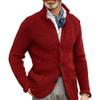 Men's Slim Knitted Button Sweater Solid Color Cardigan Plus Size Tops Casual Fashion Sweatshirt with Pockets (Large,Red) view 1