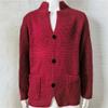 Men's Slim Knitted Button Sweater Solid Color Cardigan Plus Size Tops Casual Fashion Sweatshirt with Pockets (Large,Red) view 2