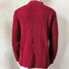 Men's Slim Knitted Button Sweater Solid Color Cardigan Plus Size Tops Casual Fashion Sweatshirt with Pockets (Large,Red) view 3