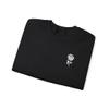 Rugged Rose: Men's Classic Crewneck with Floral Touch XL/Black view 3