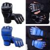 2 Pairs MMA Gloves Martial Arts Bag Gloves Boxing Fight Gloves Kickboxing Gloves for Sparring, Black and Blue view 4