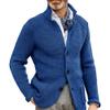 Men's Slim Knitted Button Sweater Solid Color Cardigan Plus Size Tops Casual Fashion Sweatshirt with Pockets (XX-Large,Blue 2) view 1
