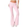 Flare Fold Over Yoga Pants for Women Bell Bottom Buttery Soft Cotton Leggings Y2k Low Rise Wide Leg Sweatpants Workout Flared Leggings Cute Stretch Skinny Flare Pants Teen Girls Y2k Clothes Streetwear view 2