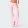 Flare Fold Over Yoga Pants for Women Bell Bottom Buttery Soft Cotton Leggings Y2k Low Rise Wide Leg Sweatpants Workout Flared Leggings Cute Stretch Skinny Flare Pants Teen Girls Y2k Clothes Streetwear view 3