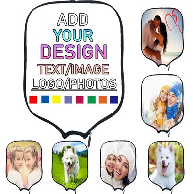 Customized Padded Pickleballs Protection Custom Pickleballs Paddle Cover Add Your Design Photo Text Logo, Fits Most Pickleballs Paddles, 8.6x11.8 Inches, White