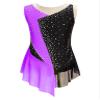 YOOJOO Girls' Sleeveless Ice Skating Dress Shiny Rhinestone Rhythmic Gymnastics Leotard Competition Figure Skating Costume G2210Purple 6 Years view 1