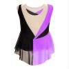 YOOJOO Girls' Sleeveless Ice Skating Dress Shiny Rhinestone Rhythmic Gymnastics Leotard Competition Figure Skating Costume G2210Purple 6 Years view 2