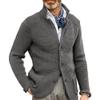 Men's Slim Knitted Button Sweater Solid Color Cardigan Plus Size Tops Casual Fashion Sweatshirt with Pockets (Medium,Grey) view 1