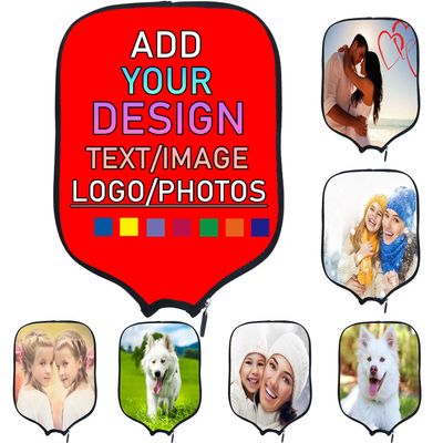Custom Padded Pickleballs Paddle Cover with Personalized Image Text Pictures or Logo, Neoprene Cover Paddle Case Rackets Cover, Fits Most Paddle, 8.6x11.8 Inches, Bright Red