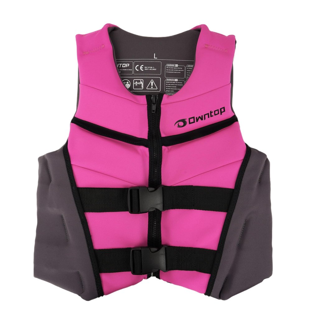Owntop Swim Jacket Youth 50-90 lbs, Neoprene Swim Vest Kids, Lightweight, Quick-Dry, Buckles Zipper, Kayak, Swimming Training, Boating, Watersports (Fuchsia, M)