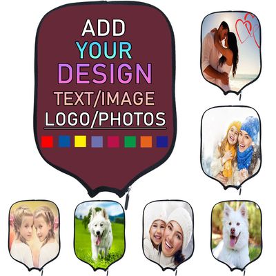 Custom Pickle Ball Paddles Cover with Your Image Photo Text or Logo, Personalized Paddles Covers Sleeves, Fits Most Rackets, 8.6 x 11.8 inch, Vermilion